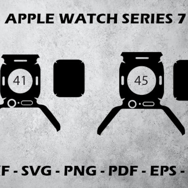 Apple Watch Series 7  - Skin Cutting Template SVG Vector