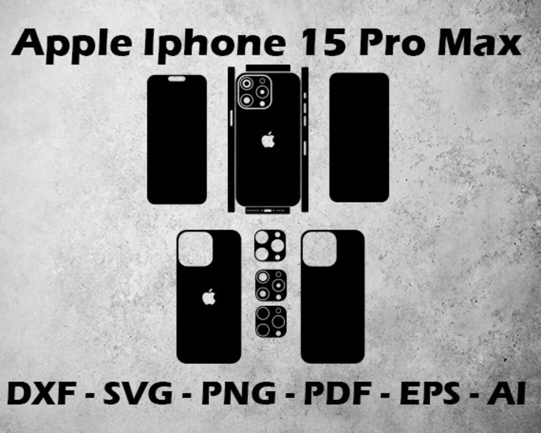 Apple iPhone 15 Pro Max Skin Cutting Template SVG Vector - Etsy