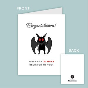 Félicitations ! L'homme-papillon a toujours cru en vous - Carte de voeux BLANK avec enveloppe