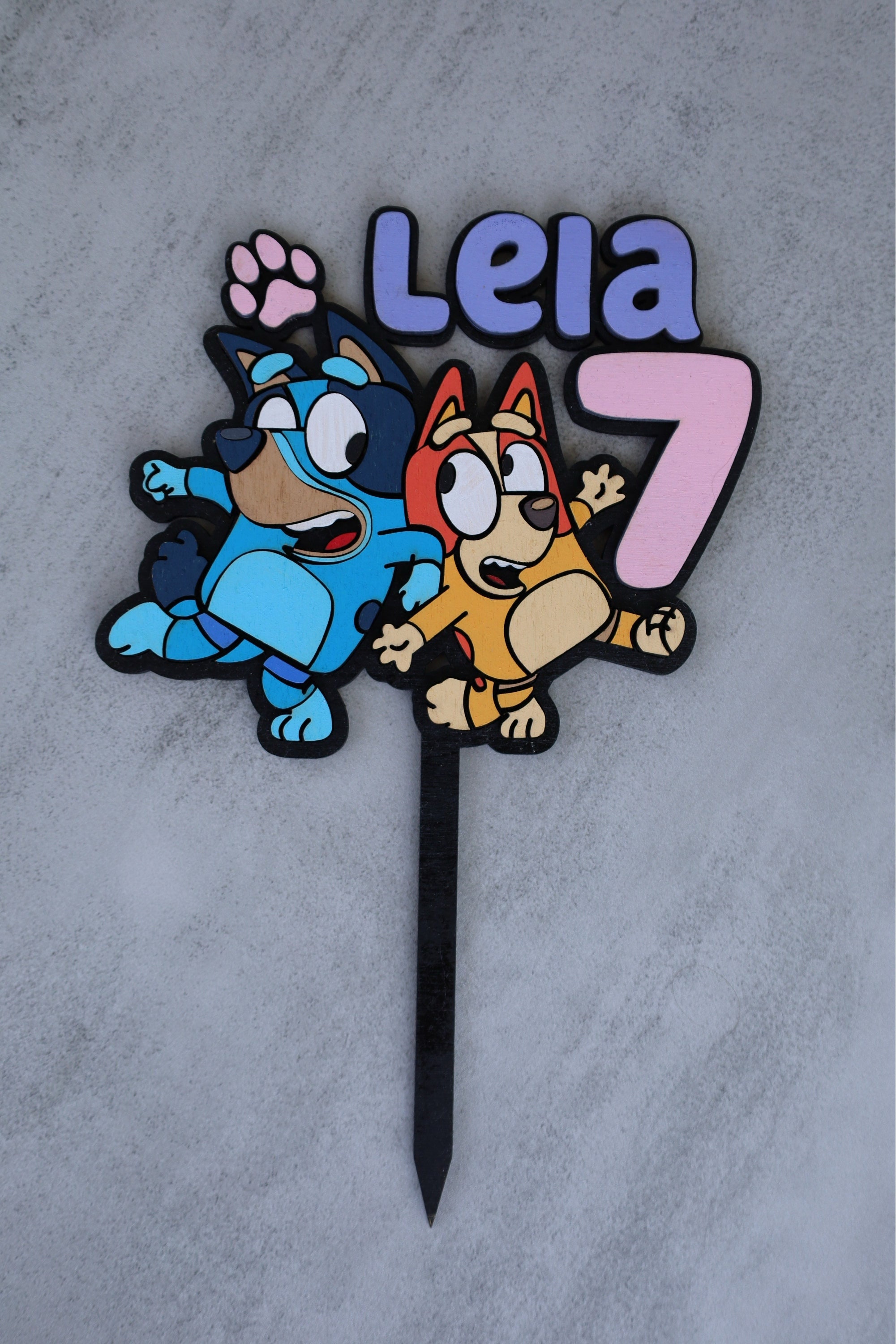 Personalized Bluey theme Birthday Cake Topper