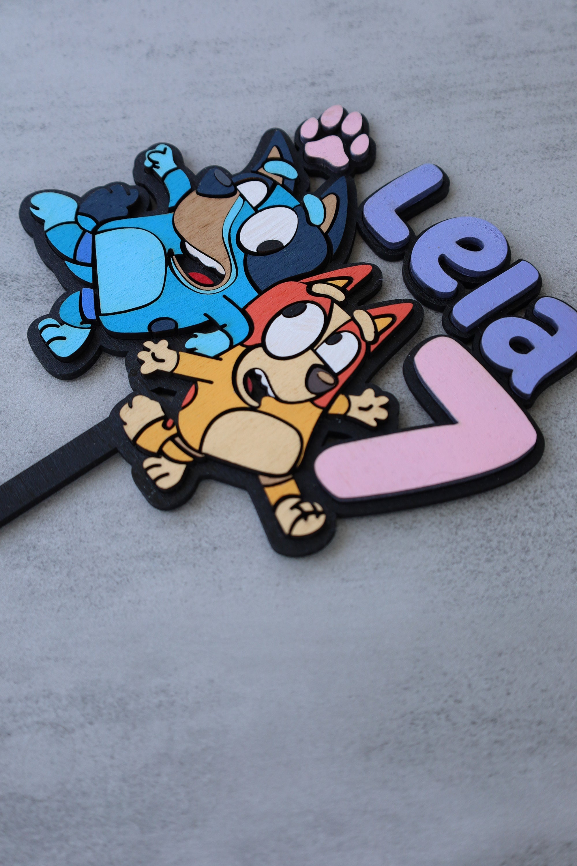 Personalized Bluey theme Birthday Cake Topper