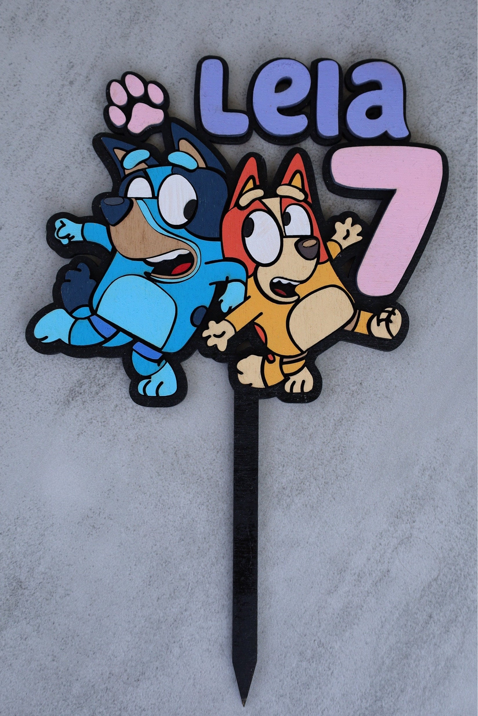 Personalized Bluey theme Birthday Cake Topper
