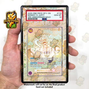 Monkey D. Luffy OP05-119 (SP) Gold Custom One Piece Graded Display Case