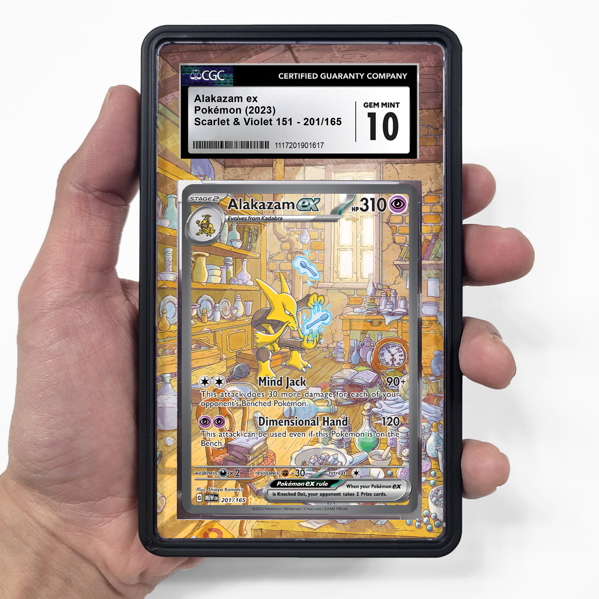 PSA 10 Alakazam ex SAR 203/165 SV2a Pokemon Card 151
