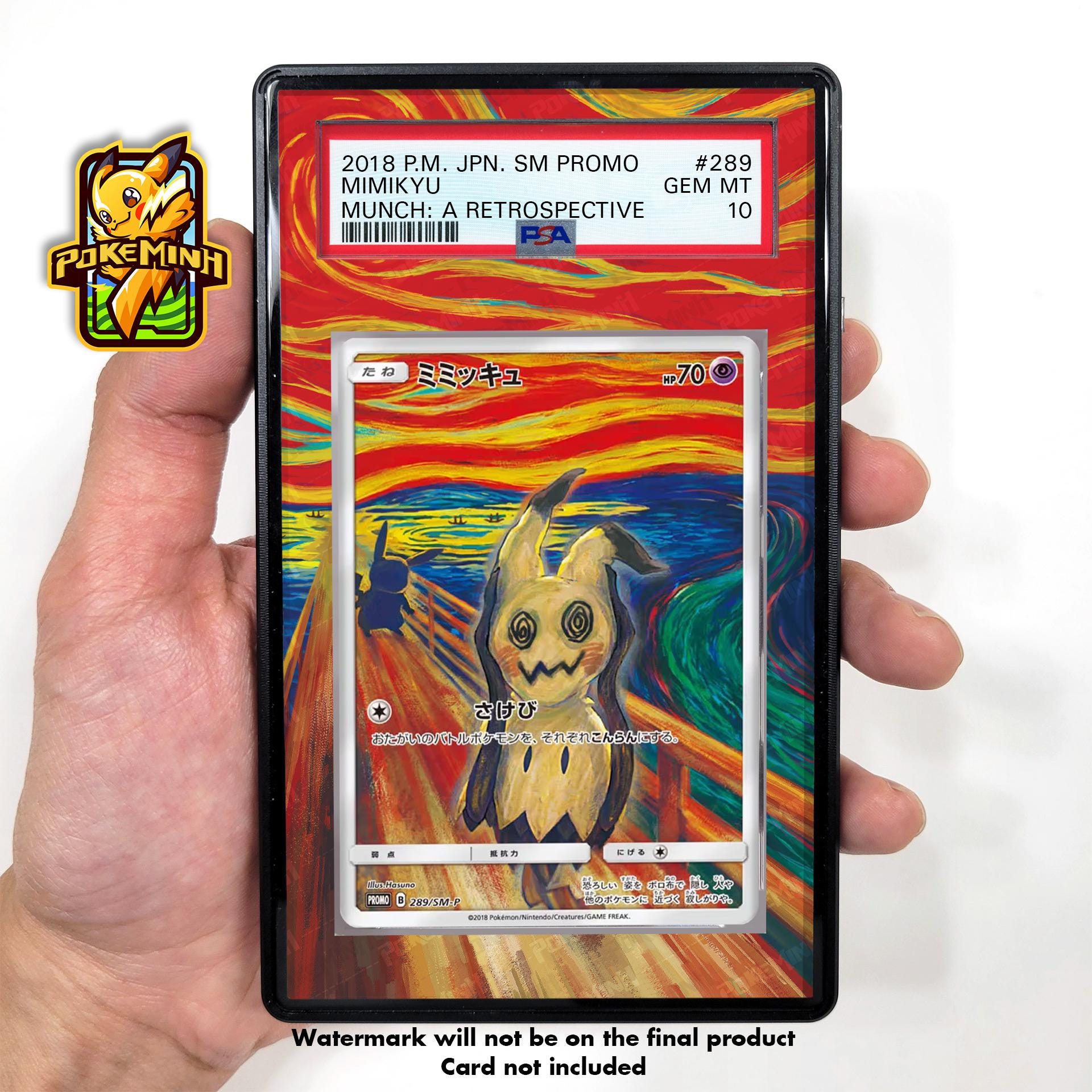 Mimikyu Scream Munch Promo 289 SM-P Custom Pokemon Graded Card
