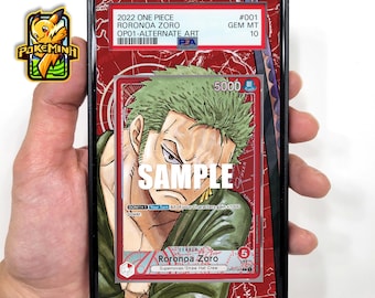 Zoro OP01-001 Leader Alternative Art Anpassad Ett-stycke Graderad Displayfodral