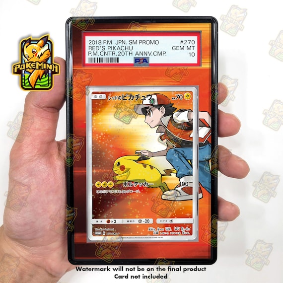 Red's Pikachu JAP Custom Pokemon Graded Card Display Case - Etsy