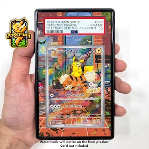 Pikachu Detective AR Promo, vitrine personnalisée Pokémon graduée