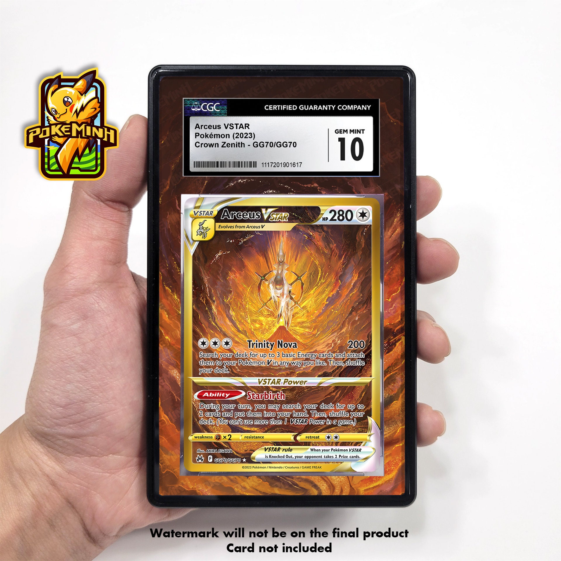 Arceus VSTAR Gold Alternate Art Custom Pokemon Graded Display Case - Etsy