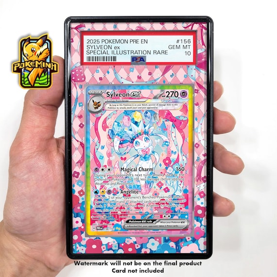 Sylveon Tera EX SAR SIR Custom Pokemon Graded Display Case