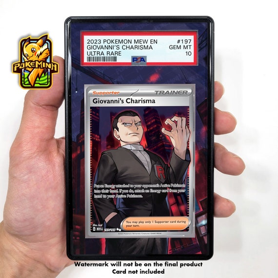 Giovanni's Charisma Full Art Custom Pokemon Graded Display