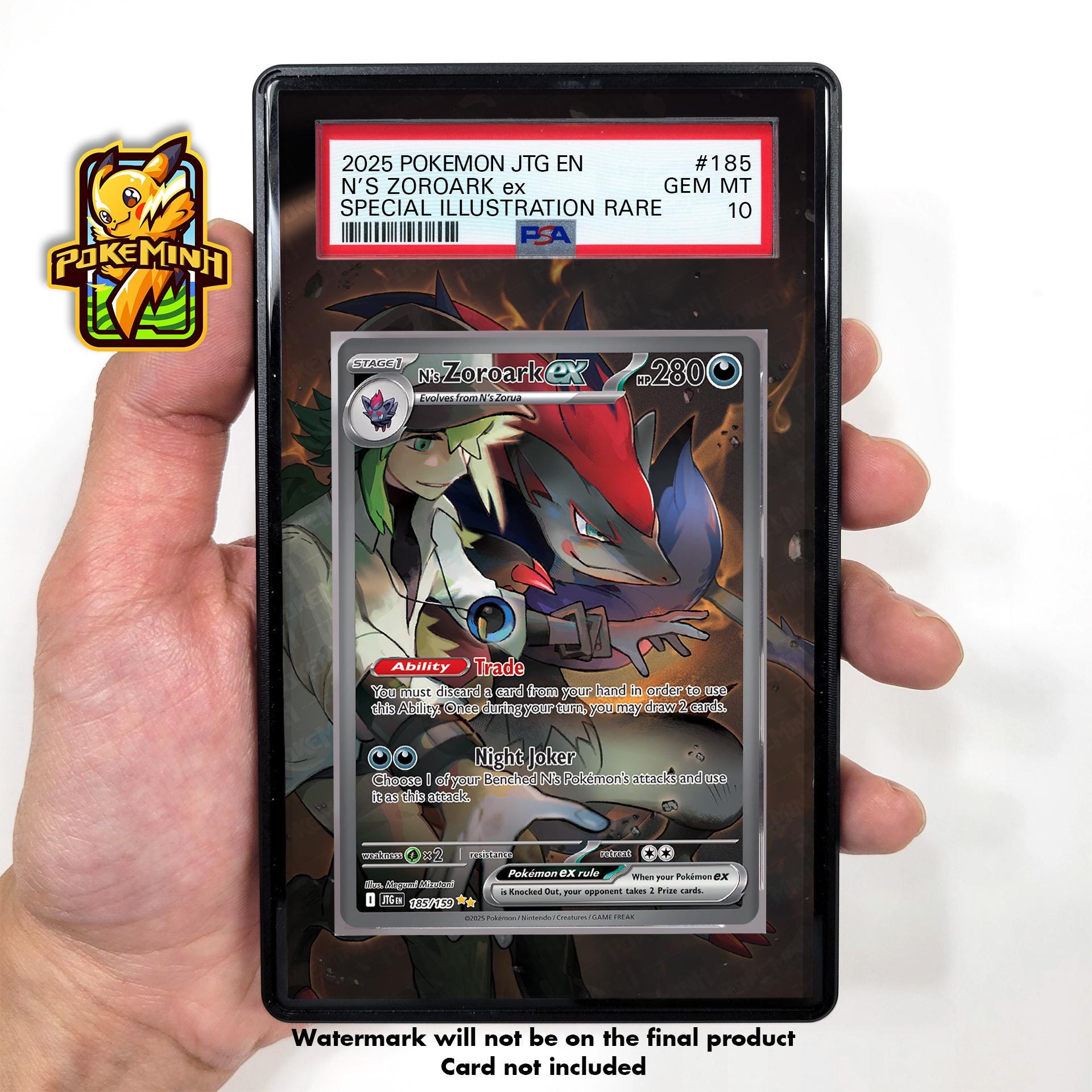 N's Zoroark EX SAR Custom Pokemon Graded Card Display Case - Etsy
