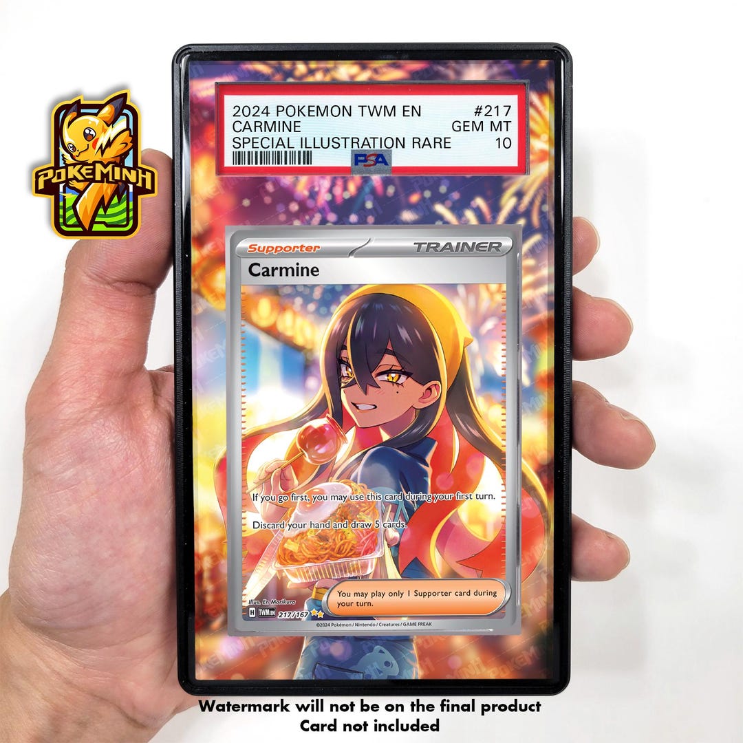 Carmine SAR Custom Pokemon Graded Display Case - Etsy