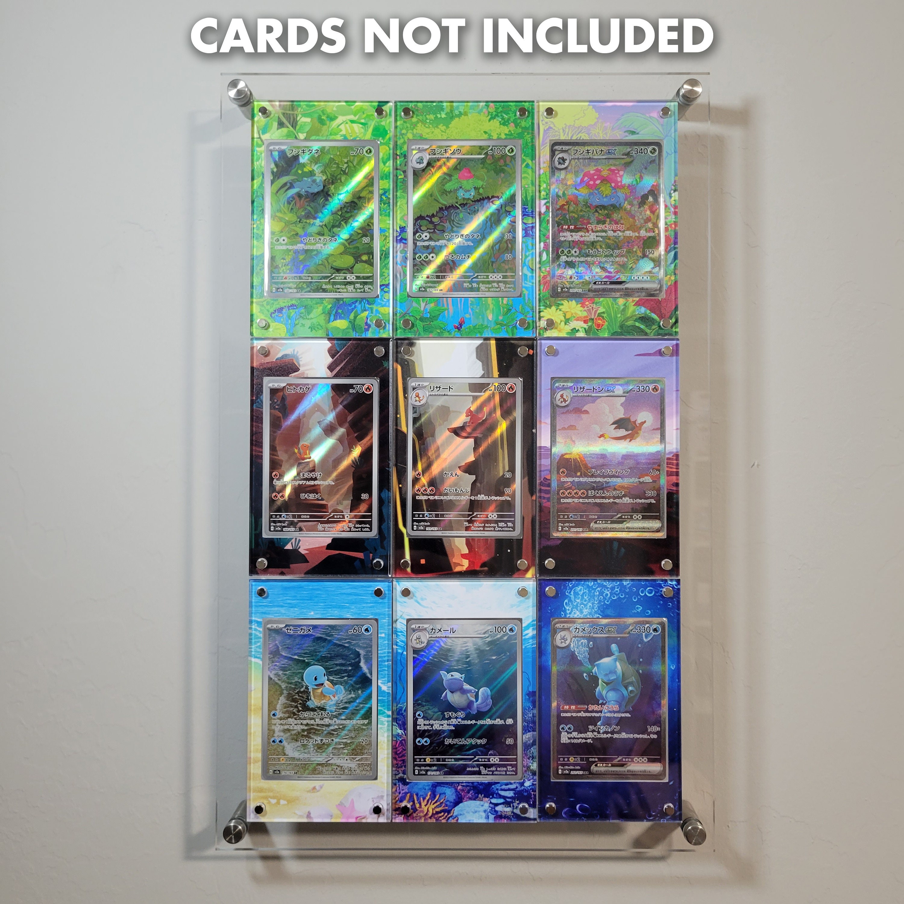 Pokemon Set 151 9 Starters Custom Display Cases limited Edition