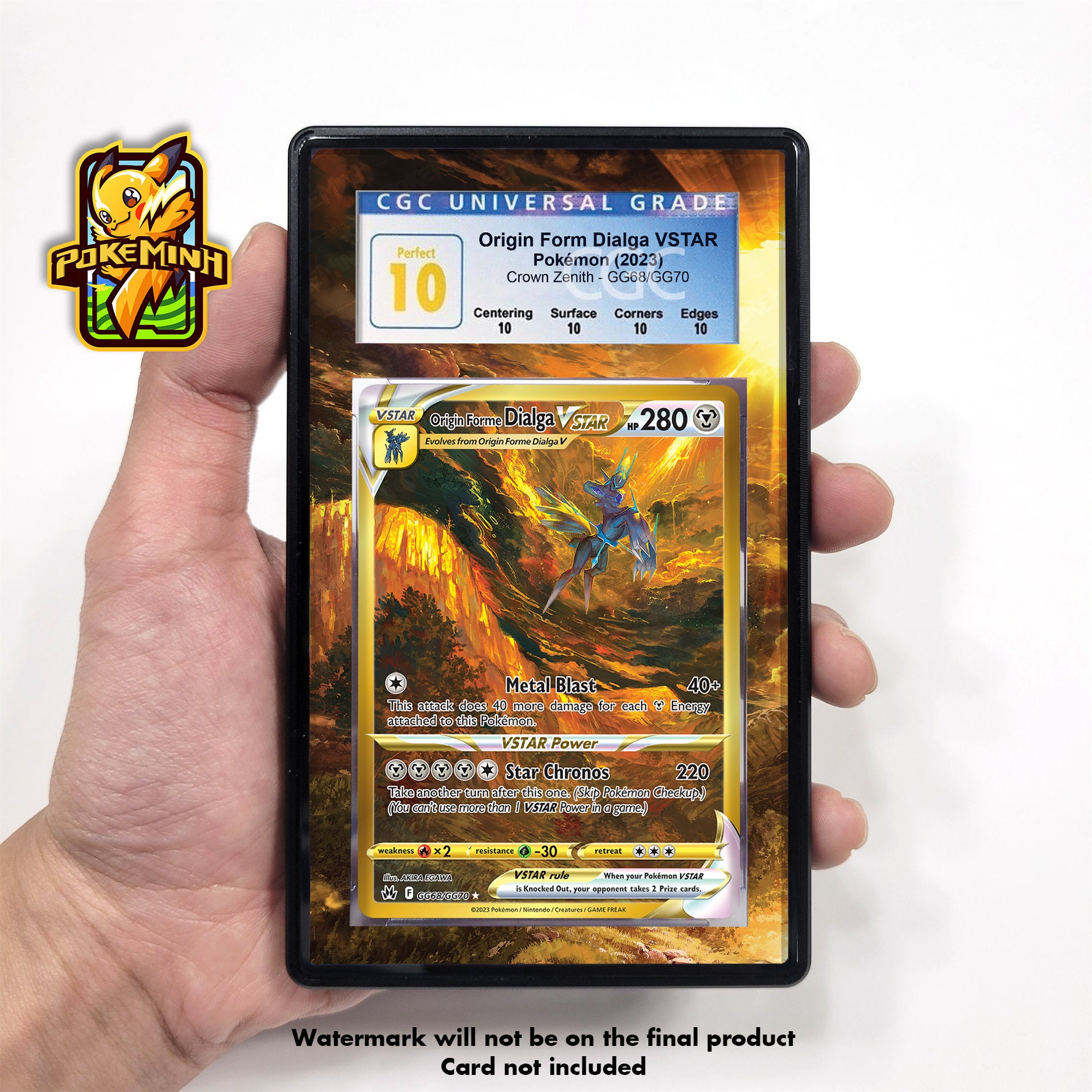 dialga vstar pokemon card Origin Forme - 114/189 - Ultra Rare - Sword & Shield holofoil pattern or surface detail) Origin Forme Dialga VStar Galarian