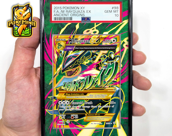 Mega Rayquaza EX Shiny Custom Pokemon Graded Display Case