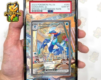 Quaquaval EX SAR Custom Pokemon Graded Display Case