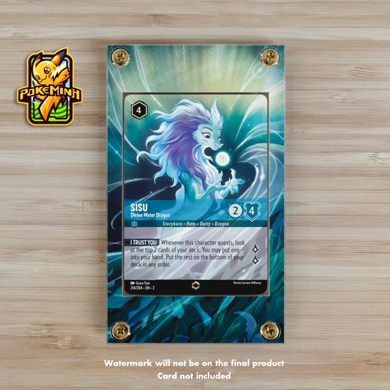 sisu lorcana card Disney TCG: Official Sleeve The Sacred Water Dragon Disney Lorcana Card Sleeves Protect your deck with a touch of Disney magic Disney Lorcana Sisu Divine Water