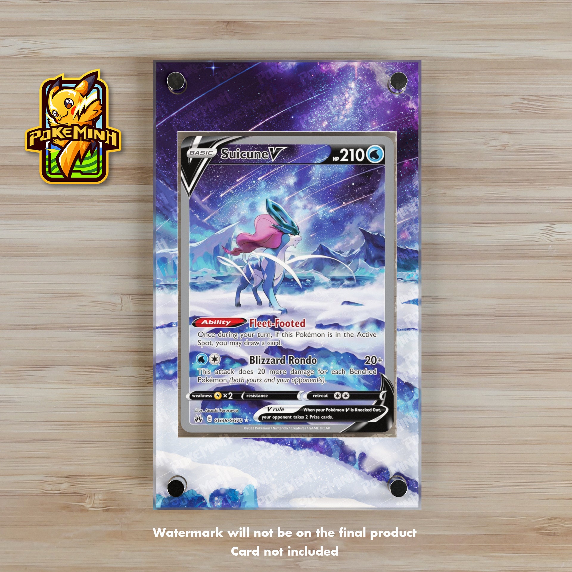 Suicune V Alternate Art Custom Pokemon Card Display Case - Etsy Suicune V Alternate Art Custom Pokemon Card Display Case - Etsy