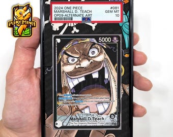 Marshall D. Teach OP09-081 Leader Alternate Art Custom One Piece Graded Display Case