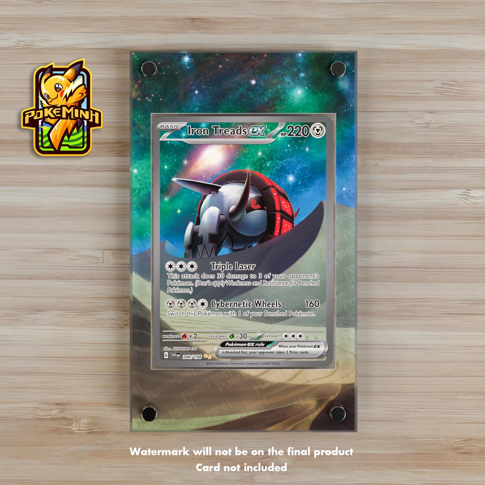 iron treads pokemon card Iron Treads EX SAR Custom Pokemon Display Case