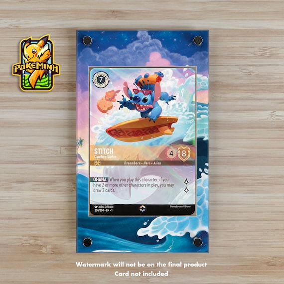 Stitch Carefree Surfer Enchanted Custom Disney Lorcana Display