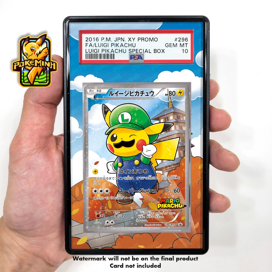 Luigi Pikachu 296/XY-P Custom Pokemon Graded Display Case - Etsy
