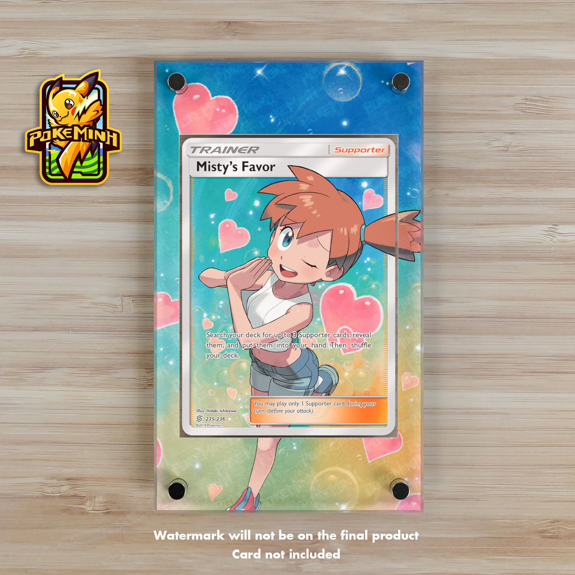 Misty's Favor Full Art Trainer Custom Pokemon Display Case - Etsy