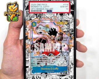 Monkey D. Luffy OP11-118 Manga Custom One Piece Graded Display Case