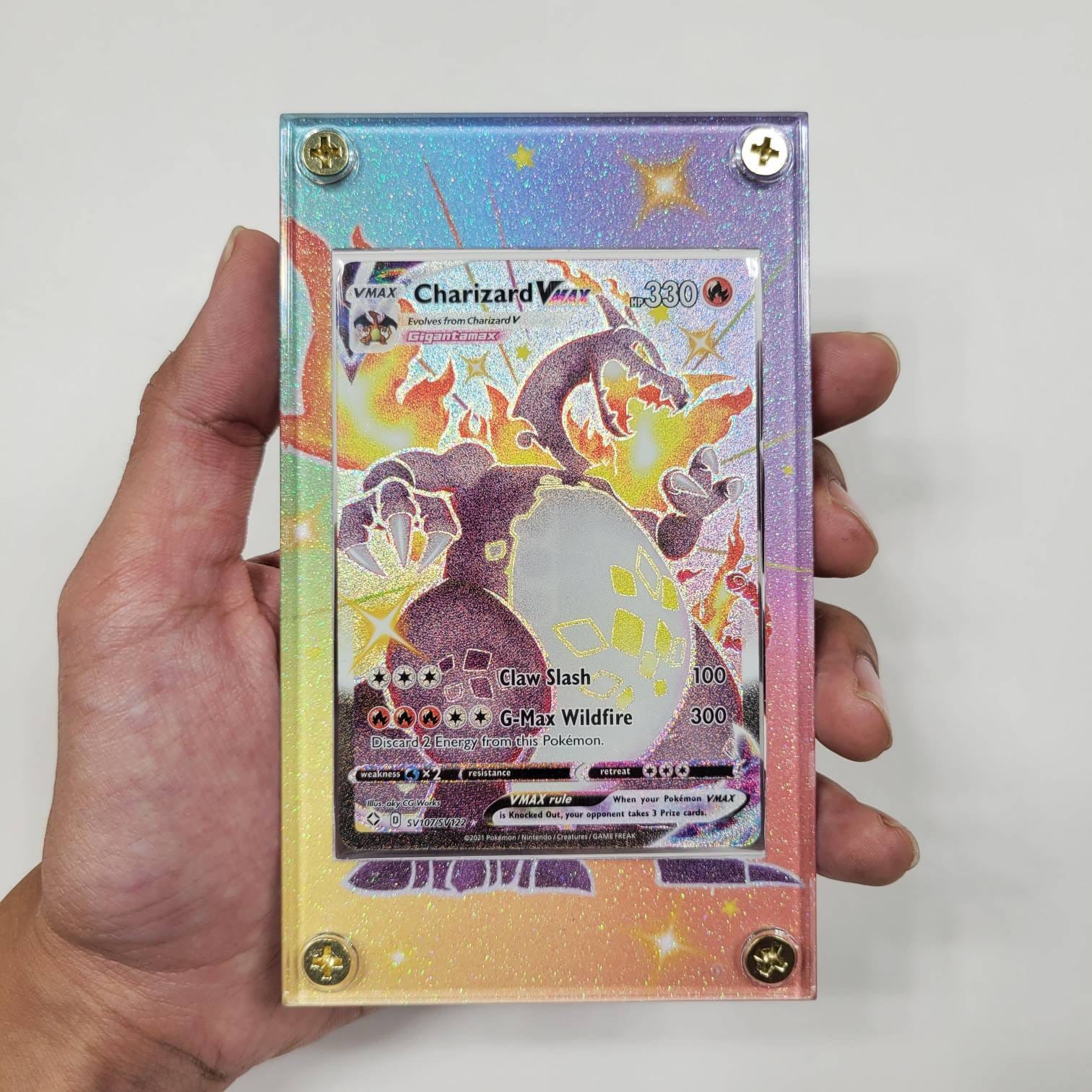 Charizard Vmax Shiny Custom Pokemon Card Display Case Etsy
