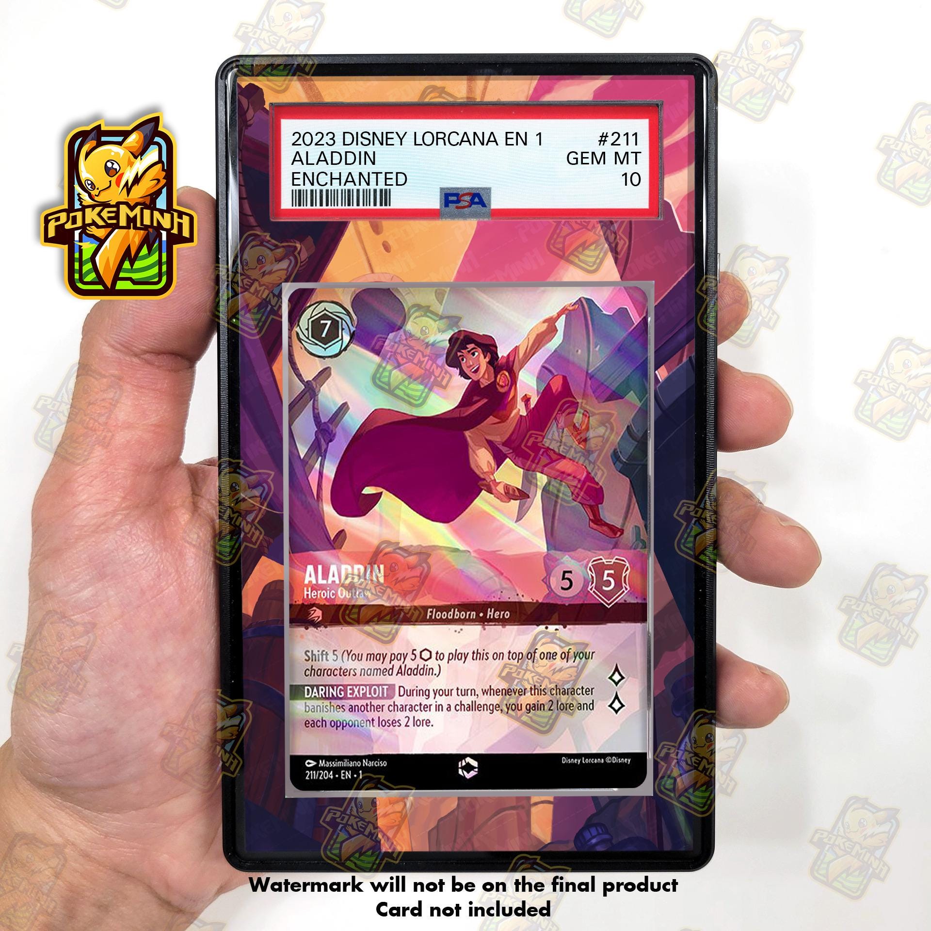 Aladdin Heroic Outlaw Enchanted Custom Disney Lorcana Graded