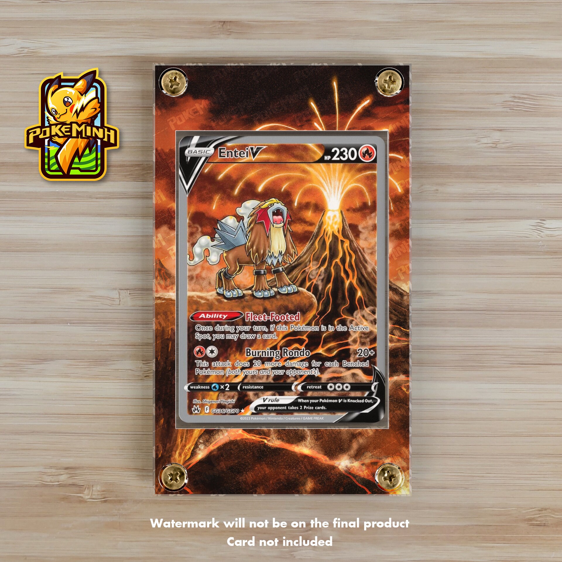 Entei V Alternate Art Custom Pokemon Card Display Case - Etsy
