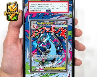 Mega Charizard X EX SAR Promo Custom Pokemon Graded Display Case
