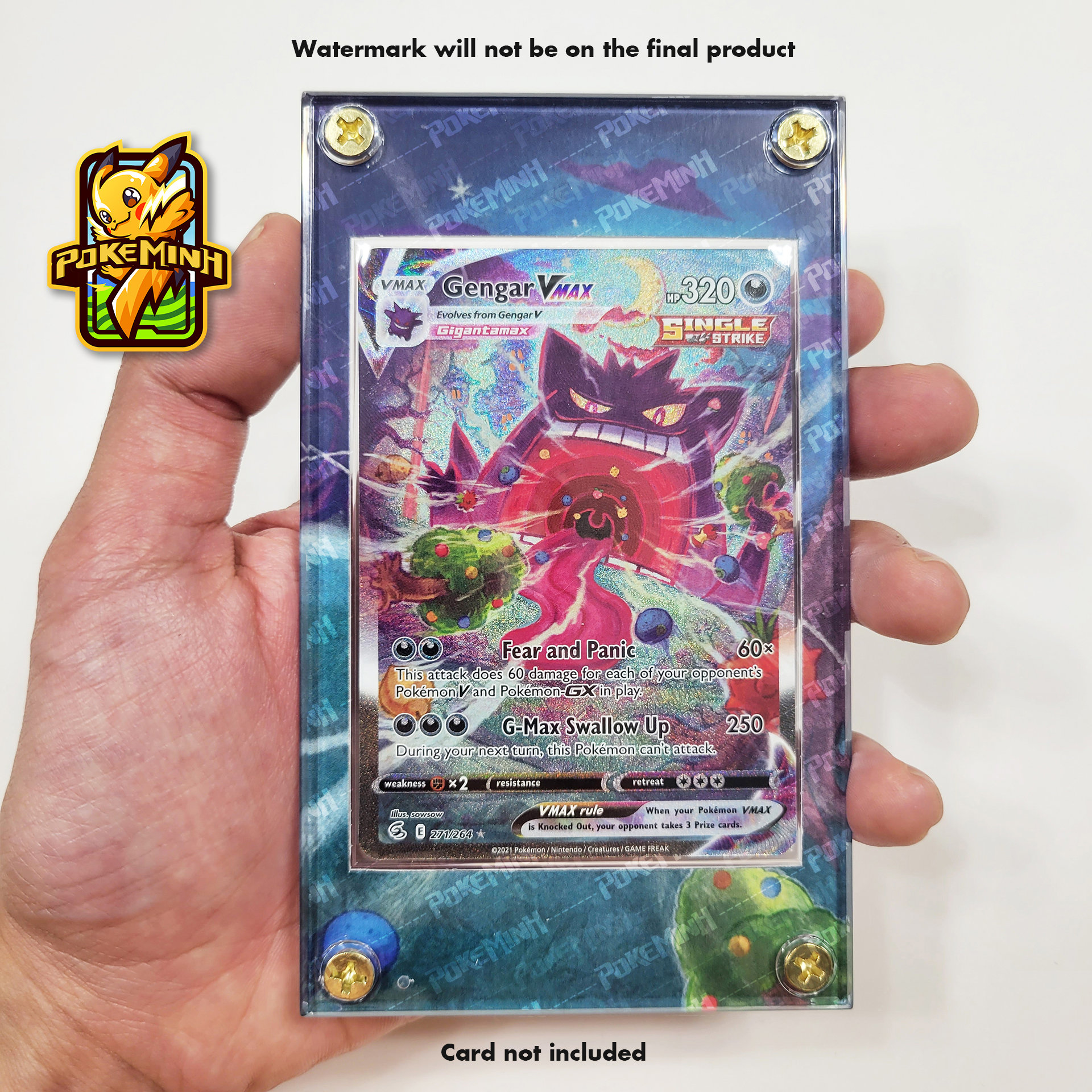 Gengar Vmax Alt Art *SHINY EDIT PROXY* Custom Card Fusion Strike