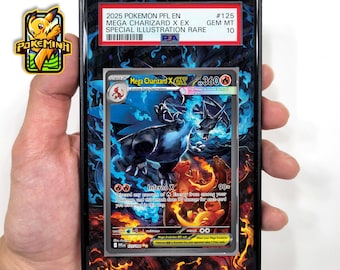 Mega Charizard X EX SAR Custom Pokemon Graded Display Case