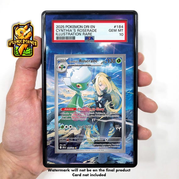 Cynthia's Roserade AR Custom Pokemon Graded Display Case - Etsy