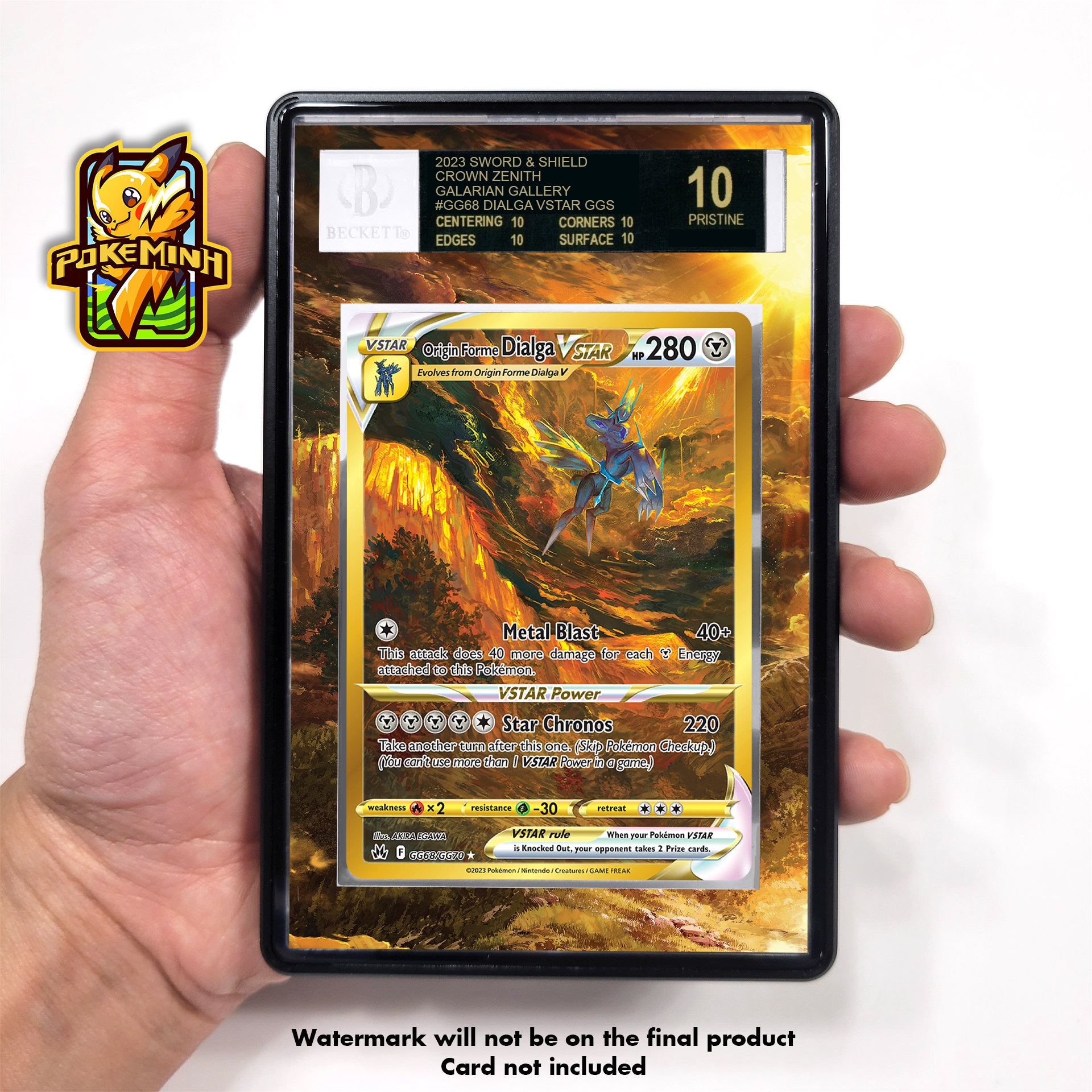 BGS9.5ゴールドラベル オリジンディアルガVstar UR sb101 Dialga VSTAR Gold Alternate Art Custom Pokemon Graded Display Case