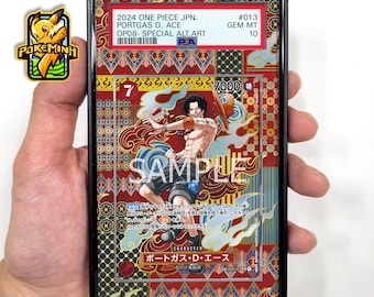 Portgas D. Ace OP02-013 SP Custom One Piece Graded Display Case
