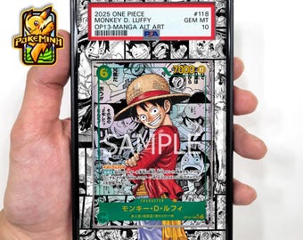 Monkey D. Luffy OP13-118 Manga Custom One Piece Graded Display Case