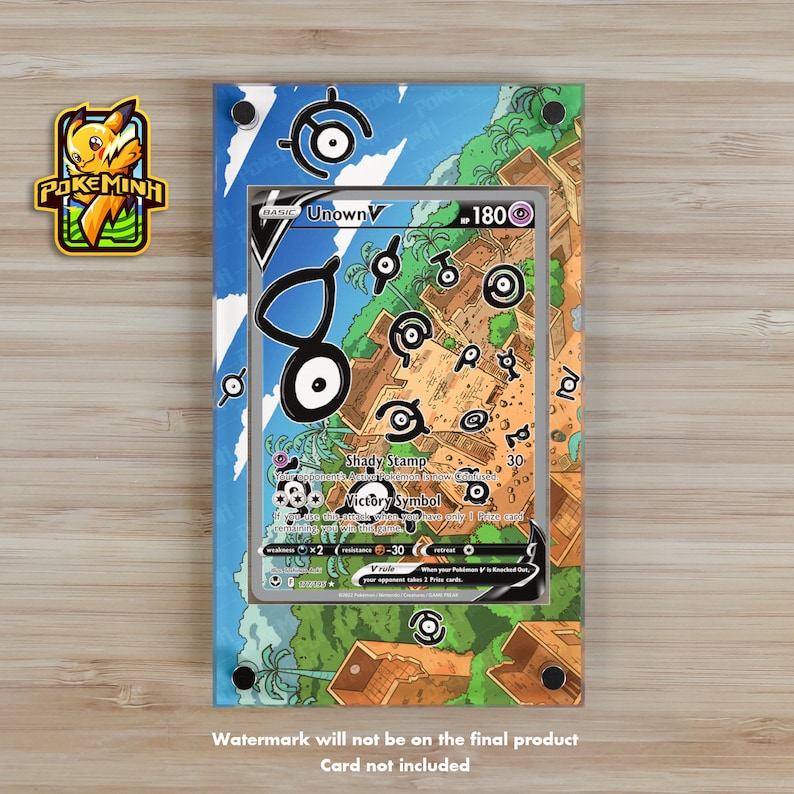 Unown R Custom Card Unown V Alternate Art Custom Pokemon Display Case - Etsy