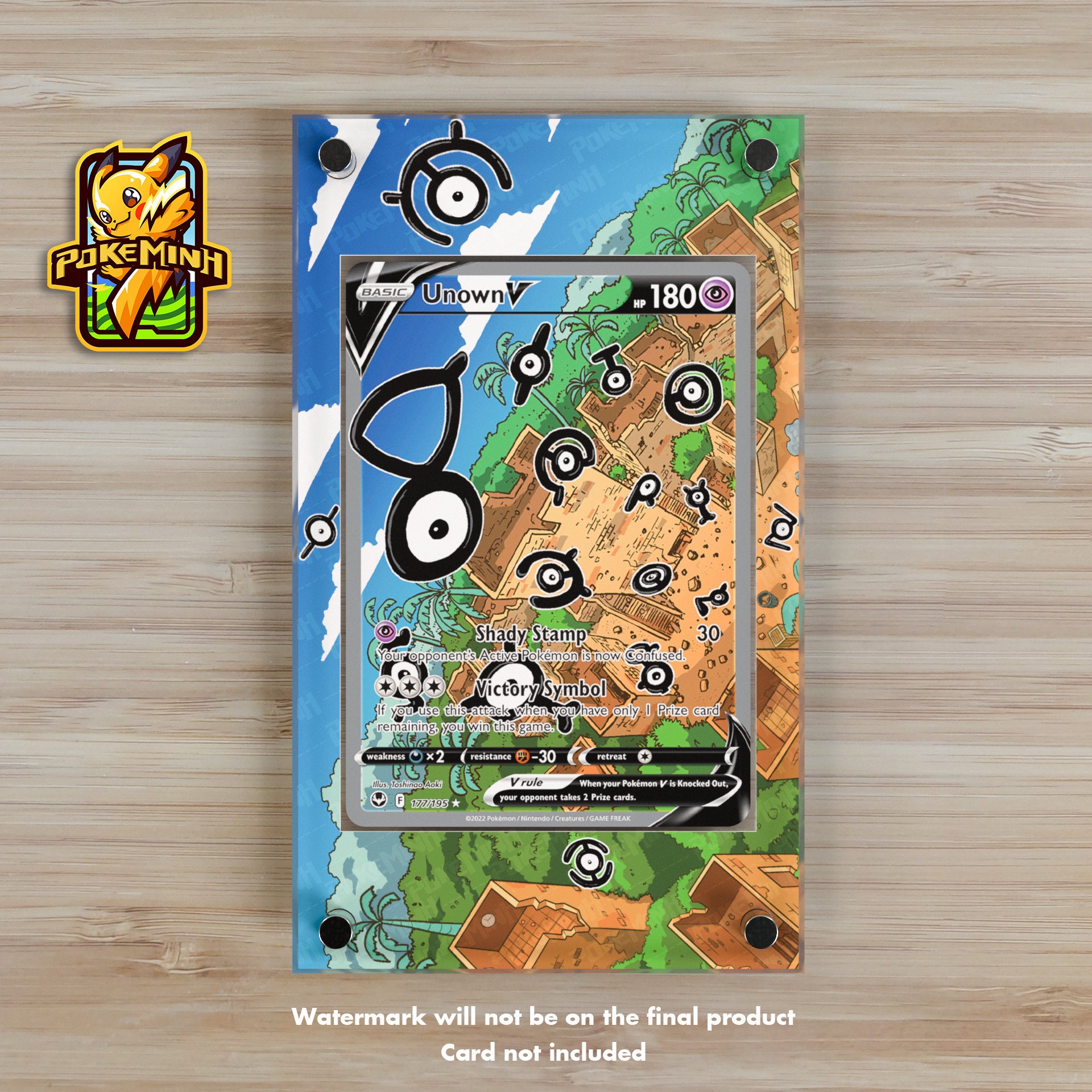 Unown High Quality Gold Foiled Pokemon Fan Art Card