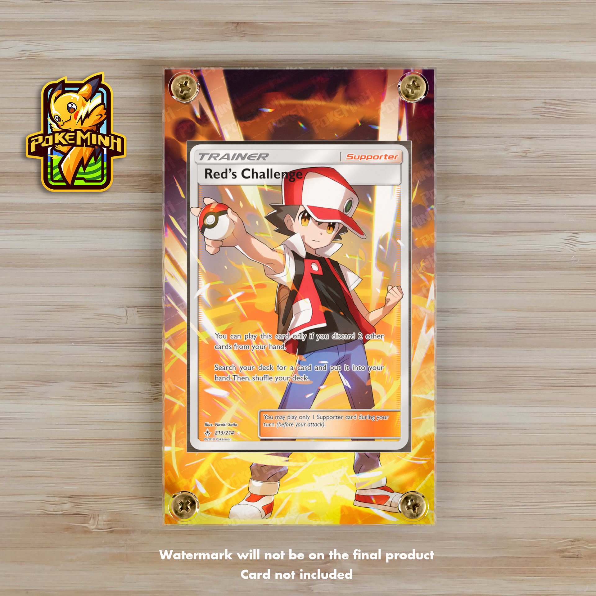 Red's Challenge () Full Art Trainer Custom Pokemon Display Case - Etsy