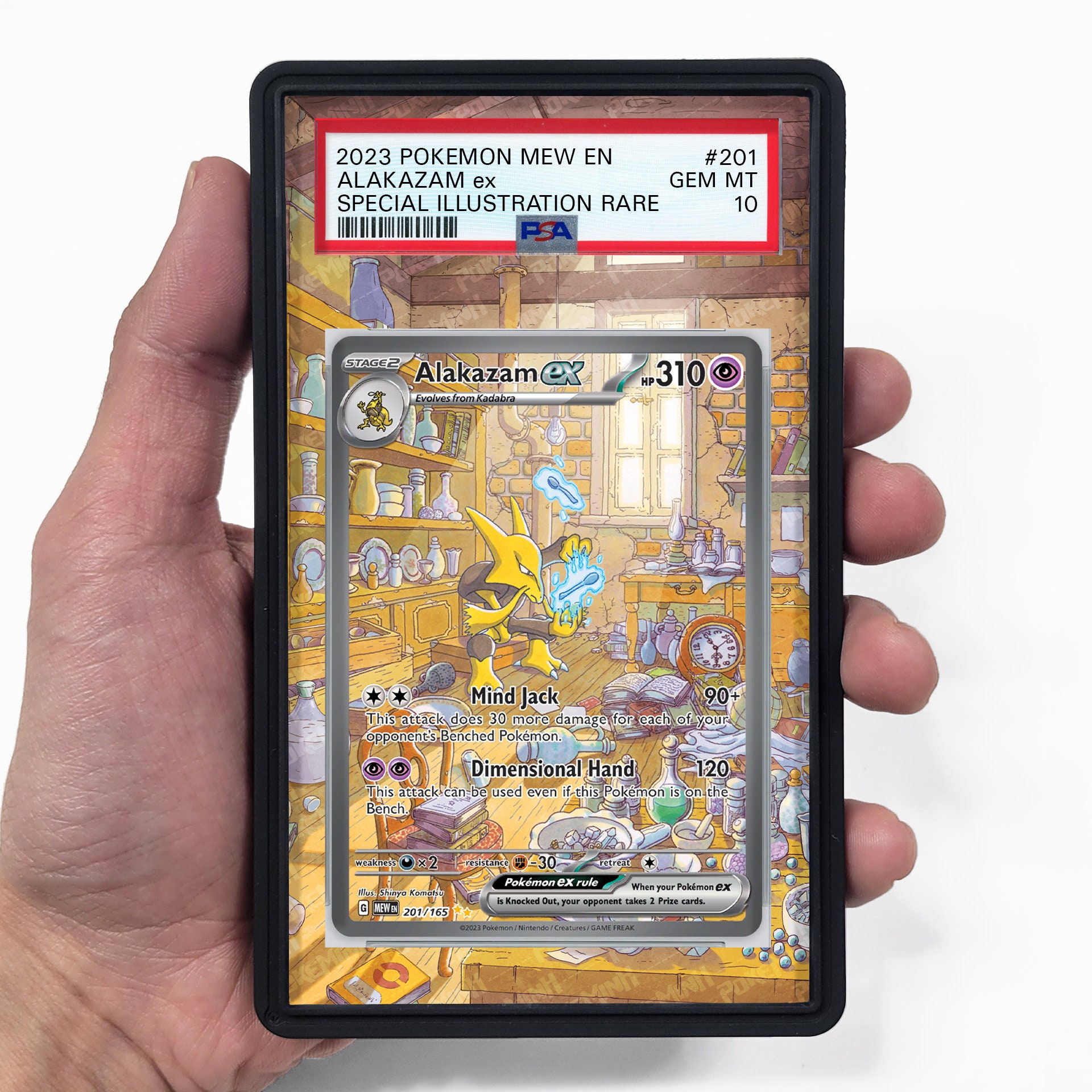Alakazam 151 EX SAR Custom Pokemon Graded Display Case