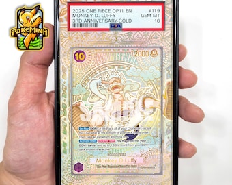 Vitrina personalizada dorada de One Piece con clasificación OP05-119 (SP) de Monkey D. Luffy