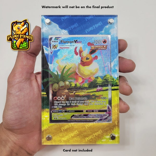 Vetrina espositiva personalizzata per Pokémon con grafica alternativa di Flareon VMAX