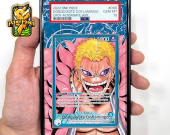 Doflamingo OP01-060 Leader Alternative Art Anpassad Ett-stycke Graderad Displaylåda