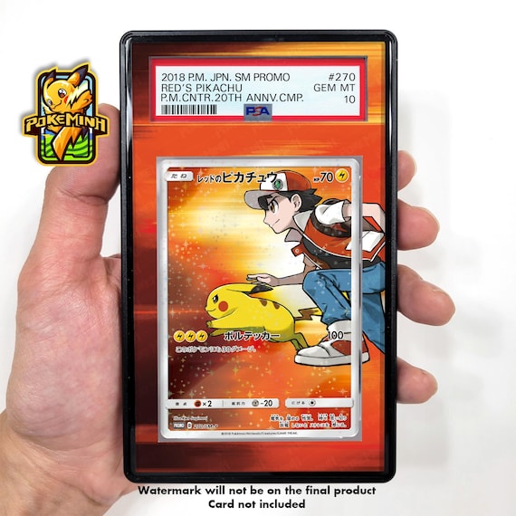 Red's Pikachu JAP Custom Pokemon Graded Card Display Case - Etsy