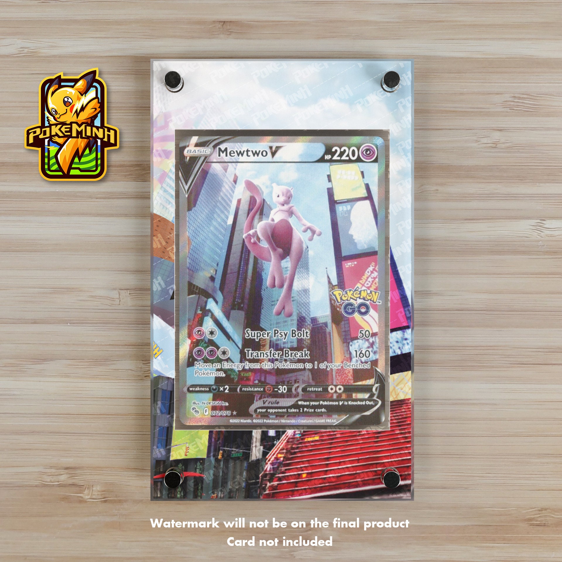 Pokemon Go Mewtwo Vstar 086/078 Gold Effect Secret Rare Textured