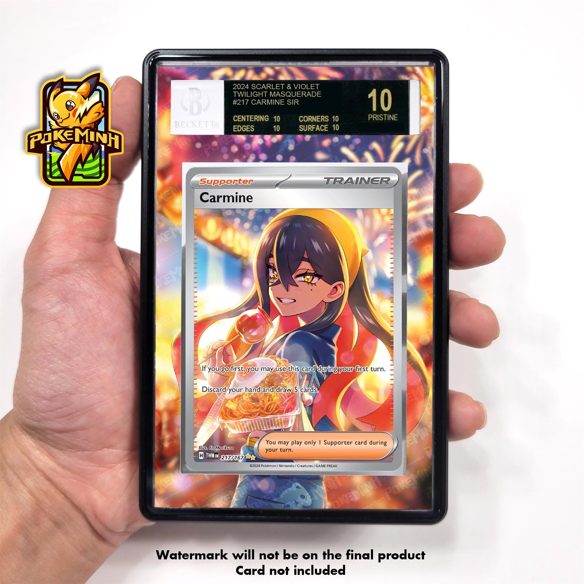 Carmine SAR Custom Pokemon Graded Display Case - Etsy