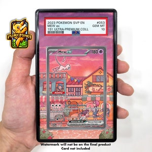 Mew 151 EX SAR - Vitrine graduée Pokémon personnalisée